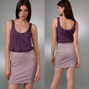 ALICE + OLIVIA Purple Leather Panel Dress